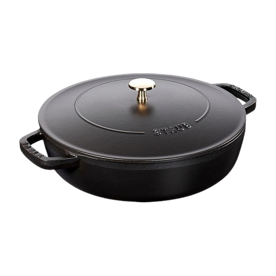 Staub cast iron chistera pan, matte black enamel, 4 quart
